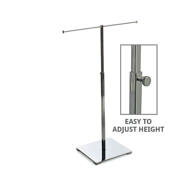 Azar Displays Single-Tier Adjustable Chrome Necklace Counter Display 300651 - main